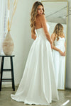 Load image into Gallery viewer, Wholesale Strapless Sweetheart A-Line Satin Bridal Gown By LAA5076
