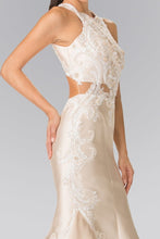 Load image into Gallery viewer, La Merchandise LAS2356 High Neck Lace &amp; Pearl Embroidered Formal Dress - - LA Merchandise
