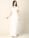 Load image into Gallery viewer, Wholesale Cold Shoulder Chiffon A-Line Wedding Dress in Off-White By LAV3263
