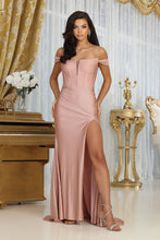 Load image into Gallery viewer, LA Merchandise LA2027 Simple Stretchy Off-Shoulder Corset Bodice Gown - ROSE GOLD - Dress LA Merchandise