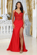 Load image into Gallery viewer, LA Merchandise LA2032 Sleeveless Sheer Corset Beaded Red-Carpet Dress - RED - Dress LA Merchandise