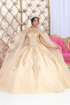 Load image into Gallery viewer, LA Merchandise LA230 Glitter Gold Beaded Quince Prom Gown - CHAMPAGNE GOLD - LA Merchandise