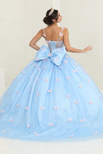 Load image into Gallery viewer, LA Merchandise LA239 Butterfly Sheer Glitter Corset Ball Gown with Bow - - LA Merchandise