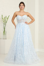 Load image into Gallery viewer, LA Merchandise LA8077 Strapless A-Line Sequin Gala Gown - BABY BLUE - Dress LA Merchandise