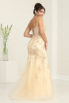 Load image into Gallery viewer, LA Merchandise LA8118 Champagne/Gold Floral Prom Evening Gown - - Dress LA Merchandise