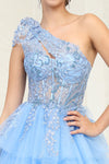 Load image into Gallery viewer, LA Merchandise LA8119 Layered Ruffle Asymmetric Gala Tulle Dress - - Dress LA Merchandise
