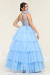 Load image into Gallery viewer, LA Merchandise LA8119 Layered Ruffle Asymmetric Gala Tulle Dress - - Dress LA Merchandise