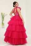 Load image into Gallery viewer, LA Merchandise LA8119 Layered Ruffle Asymmetric Gala Tulle Dress - - Dress LA Merchandise