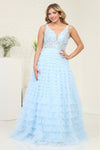 Load image into Gallery viewer, LA Merchandise LA8123 3D Floral Corset Tulle Wholesale Long Gala Dress