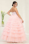 Load image into Gallery viewer, LA Merchandise LA8124 Sheer Tiered Strapless Wholesale Pageant Dress