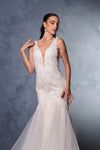 Load image into Gallery viewer, Wholesale Engagement Dress V-Neck Mermaid Sequin Bridal Gown By LA8181