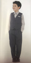 Load image into Gallery viewer, LA Merchandise LADBG688 Classy Kids Pin Striped Suit With Matching Set - GREY - Boys suits LA Merchandise