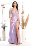 Load image into Gallery viewer, LA Merchandise LAN50464 Cold Shoulder Lace Detailed Formal Prom Gown - LILAC - Dress LA Merchandise