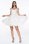 Load image into Gallery viewer, LA Merchandise LAR0132 Glitter Tulle Sweetheart A-line Hoco Dress - OFF WHITE - Dress LA Merchandise