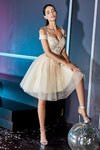 Load image into Gallery viewer, LA Merchandise LAR0132 Glitter Tulle Sweetheart A-line Hoco Dress - - Dress LA Merchandise