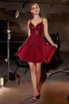 Load image into Gallery viewer, LA Merchandise LAR0226 Glitter Embellished Chiffon Homecoming Dress - BURGUNDY - Dress LA Merchandise