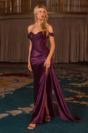 Load image into Gallery viewer, Wholesale Off‑Shoulder Beaded Corset Satin Evening Gown By LAR803