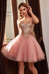Load image into Gallery viewer, LA Merchandise LAR9239 Short A-Line Embellished Tulle Birthday Dress - ROSE GOLD - Dress LA Merchandise