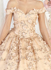 Load image into Gallery viewer, LA Merchandise LA184 Off Shoulder Floral Applique Quinceanera Dress - - LA Merchandise