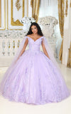 Load image into Gallery viewer, LA Merchandise LA193 Cape Sleeves Lace Applique Quinceanera Dress - LILAC - LA Merchnadise