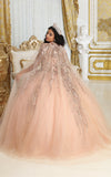 Load image into Gallery viewer, LA Merchandise LA212 Detachable Cape Embroidered Quinceanera Ball Gown - - LA Merchnadise