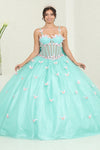 Load image into Gallery viewer, LA Merchandise LA239 Butterfly Sheer Glitter Corset Ball Gown with Bow - MINT PINK - LA Merchandise