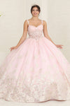 Load image into Gallery viewer, LA Merchandise LA256 Floral Blush Embroidered Corset Quince Gown - BLUSH - LA Merchandise