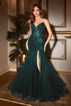 Load image into Gallery viewer, LA Merchandise LARCD0214 Beaded Strapless Special Occasion Mermaid Gown - EMERALD GREEN - Dress LA Merchandise