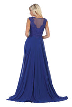 Load image into Gallery viewer, La Merchandise LA1563 Cap Sleeve Evening Dress With Slit - - LA Merchandise