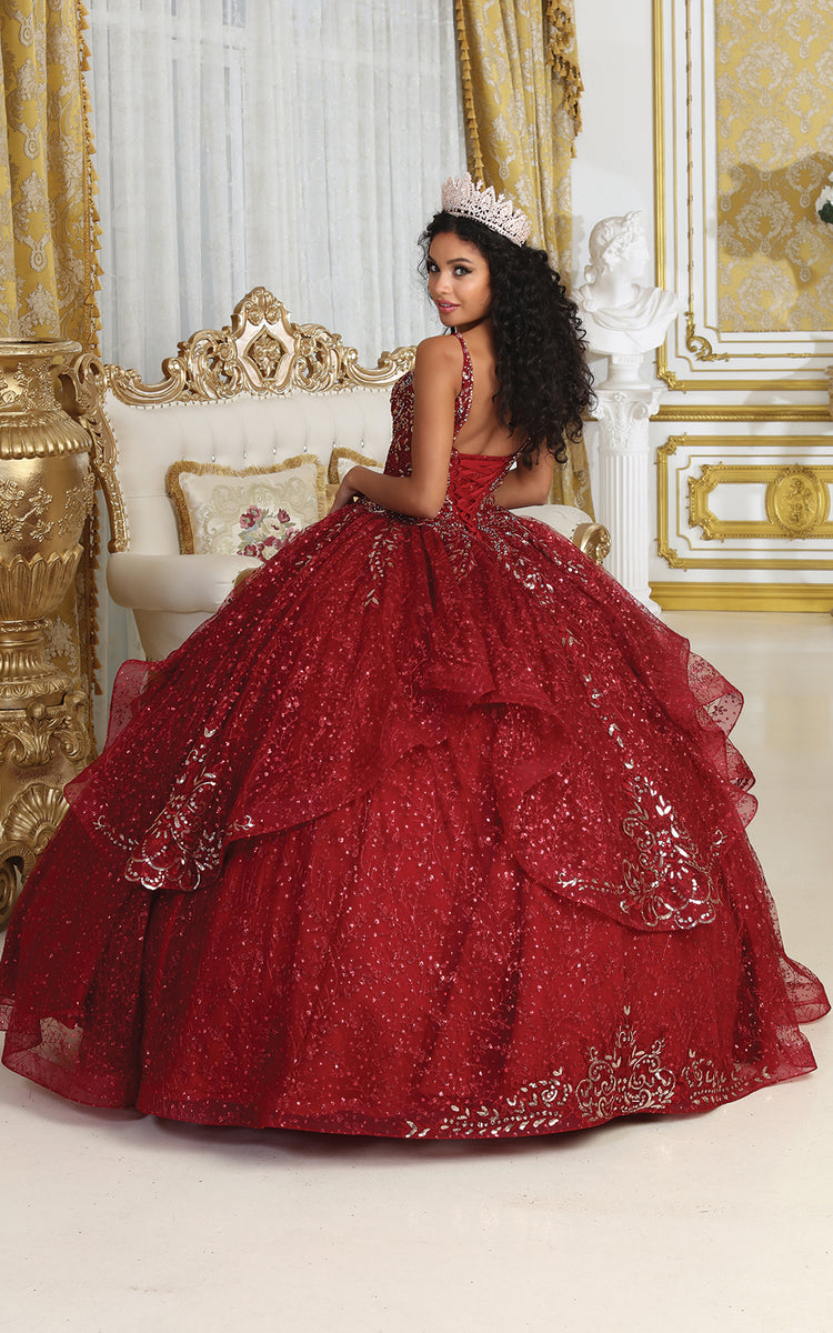 La Merchandise LA218 Embroidered Cape Sleeves Glitter Quince Ball Gown – LA  Merchandise, Inc