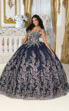 Load image into Gallery viewer, La Merchandise LA228 Multi Off Shoulder Lace Applique Quince Ball Gown - - Dress LA Merchnadise