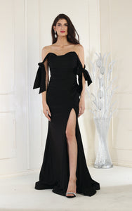 Sexy Off The Shoulder Evening Gown - LA1858 - BLACK - LA Merchandise