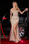 Load image into Gallery viewer, LA Merchandise LAR0203 Off-Shoulder Sequin High Slit MOB Evening Gown