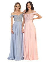 Load image into Gallery viewer, LA Merchandise LA1602 Off The Shoulder A Line Prom Dress - BLUSH - LA Merchandise