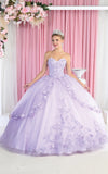 Load image into Gallery viewer, LA Merchandise LA177 Strapless Corset Floral Quinceanera Ball Gown - LILAC - LA Merchandise