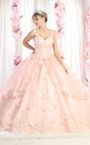 Load image into Gallery viewer, LA Merchandise LA177 Strapless Corset Floral Quinceanera Ball Gown - ROSE GOLD - LA Merchandise