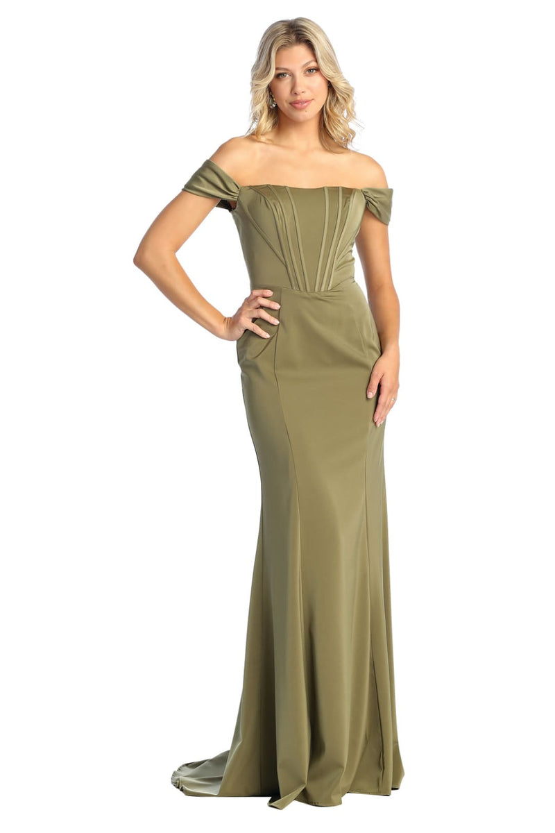 knee length dresses for ladies Ivory Boned Layered Chiffon Maxi Dress main image 1