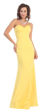Load image into Gallery viewer, Long Strapless Strecthy Dress - LA7305 - Yellow - LA Merchandise