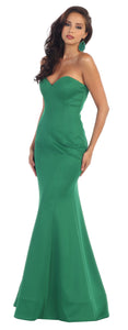 Long Strapless Strecthy Dress - LA7305 - Emerald Green - LA Merchandise