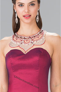 La Merchandise LAS2290 High neck Jeweled Long Mermaid Formal Dress - - Dresses LA Merchandise