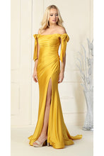 Load image into Gallery viewer, Sexy Off The Shoulder Evening Gown - LA1858 - MUSTARD - LA Merchandise