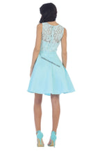 Load image into Gallery viewer, Sleeveless lace &amp; satin short dress - LA1422 - - LA Merchandise
