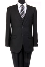 Load image into Gallery viewer, Ultra Slim Fit 3 Piece Men&#39;s Suit - LA154SA - BLACK - Mens Suits LA Merchandise