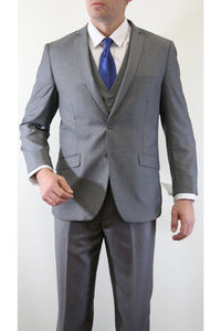 Ultra Slim Fit 3 Piece Men's Suit - LA154SA - GREY - Mens Suits LA Merchandise