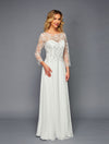 Load image into Gallery viewer, Wholesale A-Line Long Sleeve Lace Chiffon Evening Gown Sheer Illusion Bodice by LADK309