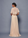 Load image into Gallery viewer, Wholesale Elegant Chiffon A-Line Evening Gown with Cape Sleeves &amp; Beaded Bodice by LADK314 - - Mother of the Bride Dresses LAD