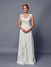 Load image into Gallery viewer, Wholesale Elegant Lace V-Neck A-Line Chiffon Mother of the Bride Long Gown by LADK315 - OFF WHITE - Mother of the Bride Dresses LAD