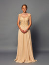Load image into Gallery viewer, Wholesale A-Line Long Evening Gown with Embellished Bodice &amp; Sleeveless Dress by LADK316 - CHAMPAGNE - Mother of the Bride Dresses LAD