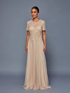 Load image into Gallery viewer, Wholesale Short Sleeve Embroidered Mother of the Bride Evening Gown by LADK318