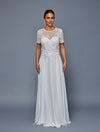 Load image into Gallery viewer, Wholesale Short Sleeve Embroidered Mother of the Bride Evening Gown by LADK318